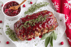 Turkey Meatloaf with Cranberry Sauce