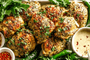 Za'atar Tahini Chicken Thighs