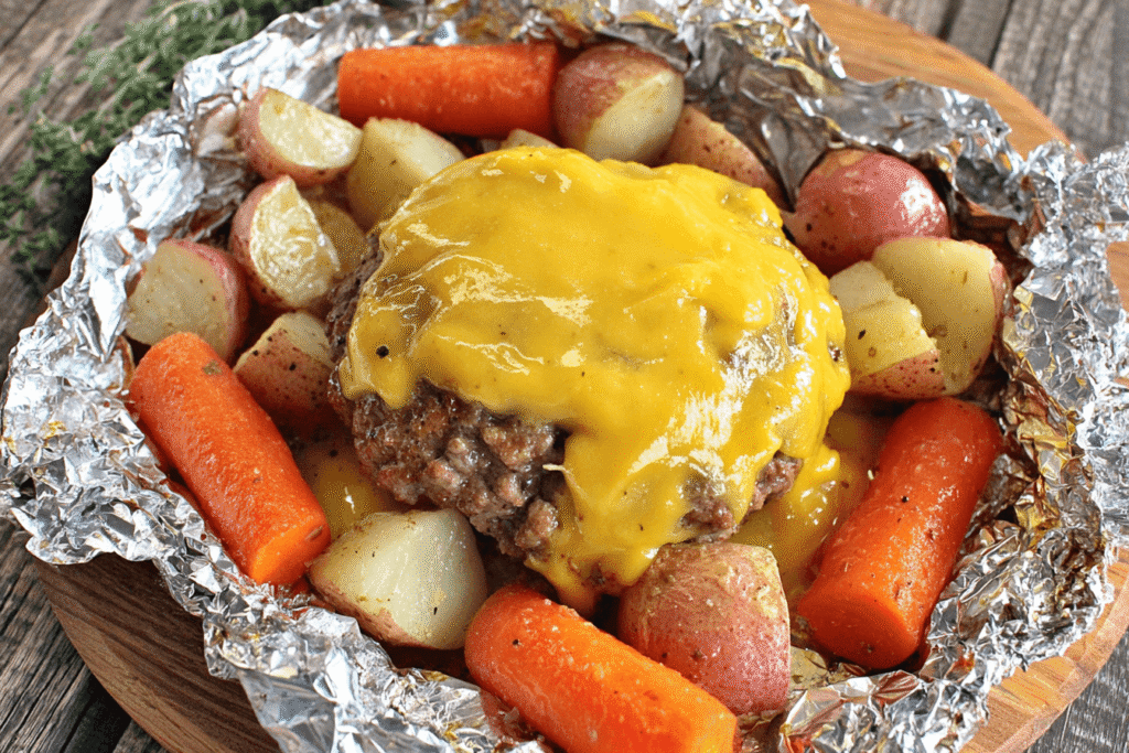 Campfire Cheeseburger Hobo Packets Recipe