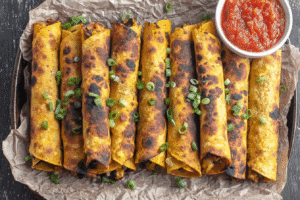 Crispy Black Bean Taquitos