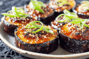 Crispy Miso Glazed Eggplant