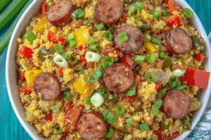 Easy Cajun Sausage Cauliflower Rice