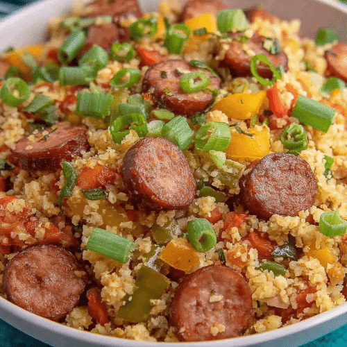 Easy Cajun Sausage Cauliflower Rice Recipe
