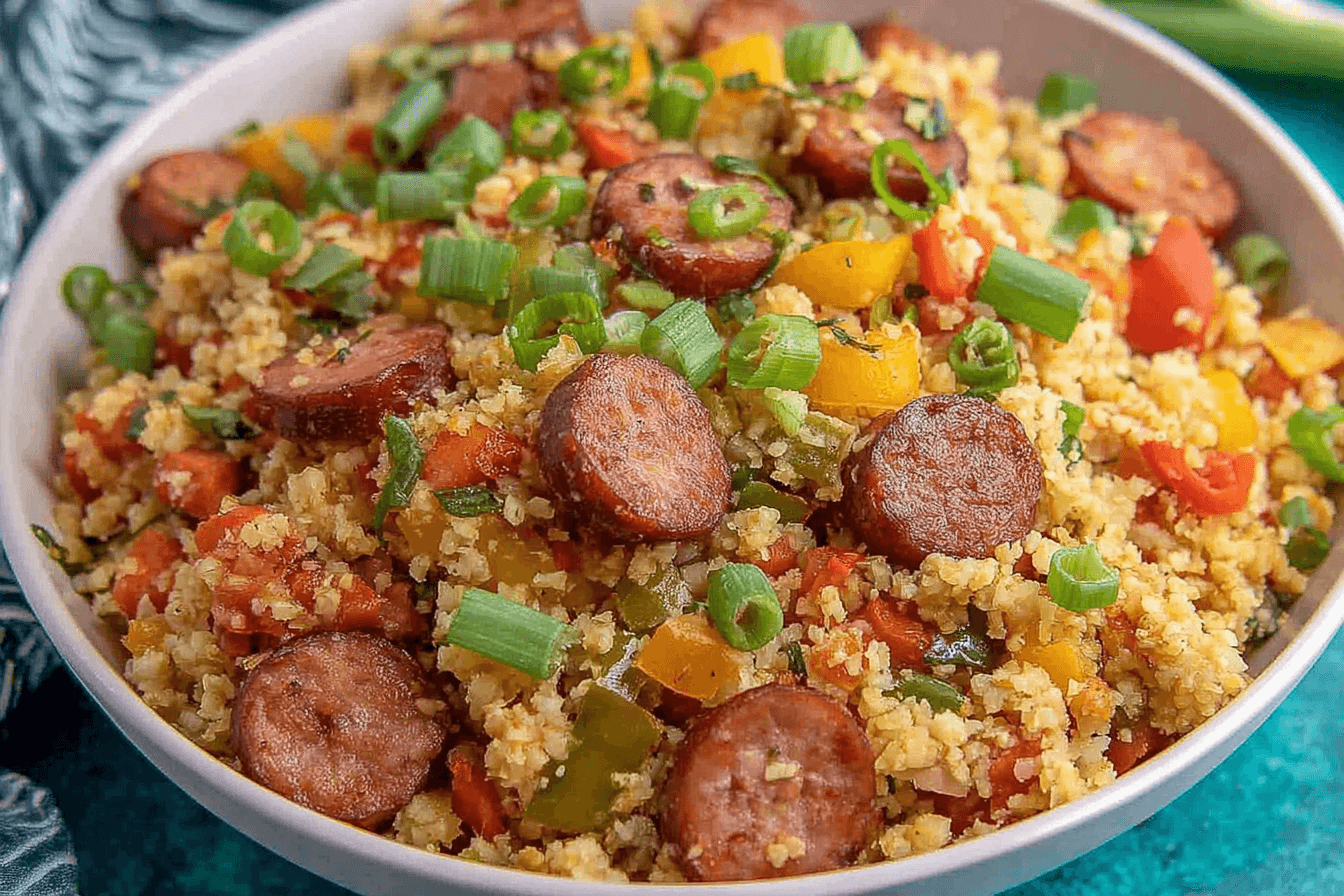 Easy Cajun Sausage Cauliflower Rice Recipe