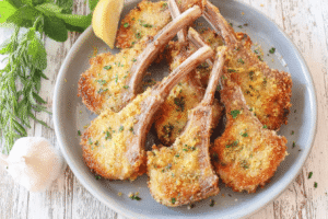 Garlic Parmesan Fried Lamb Chops