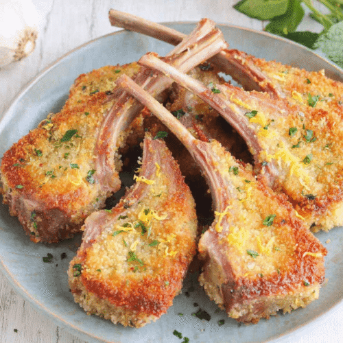 Garlic Parmesan Fried Lamb Chops Recipe