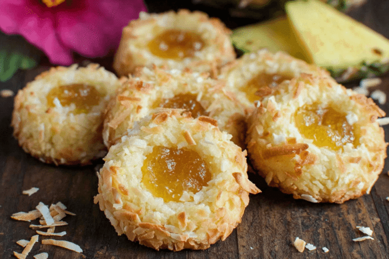 Hawaiian Pineapple Coconut Thumbprint Cookies Recipe