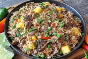 Jerk Chicken Fried Rice with Coconut