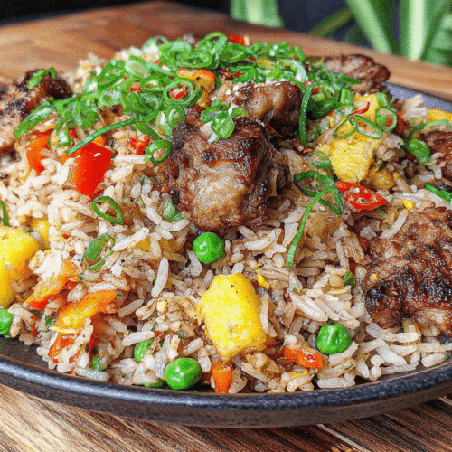 Jerk Chicken Fried Rice with Coconut Recipe