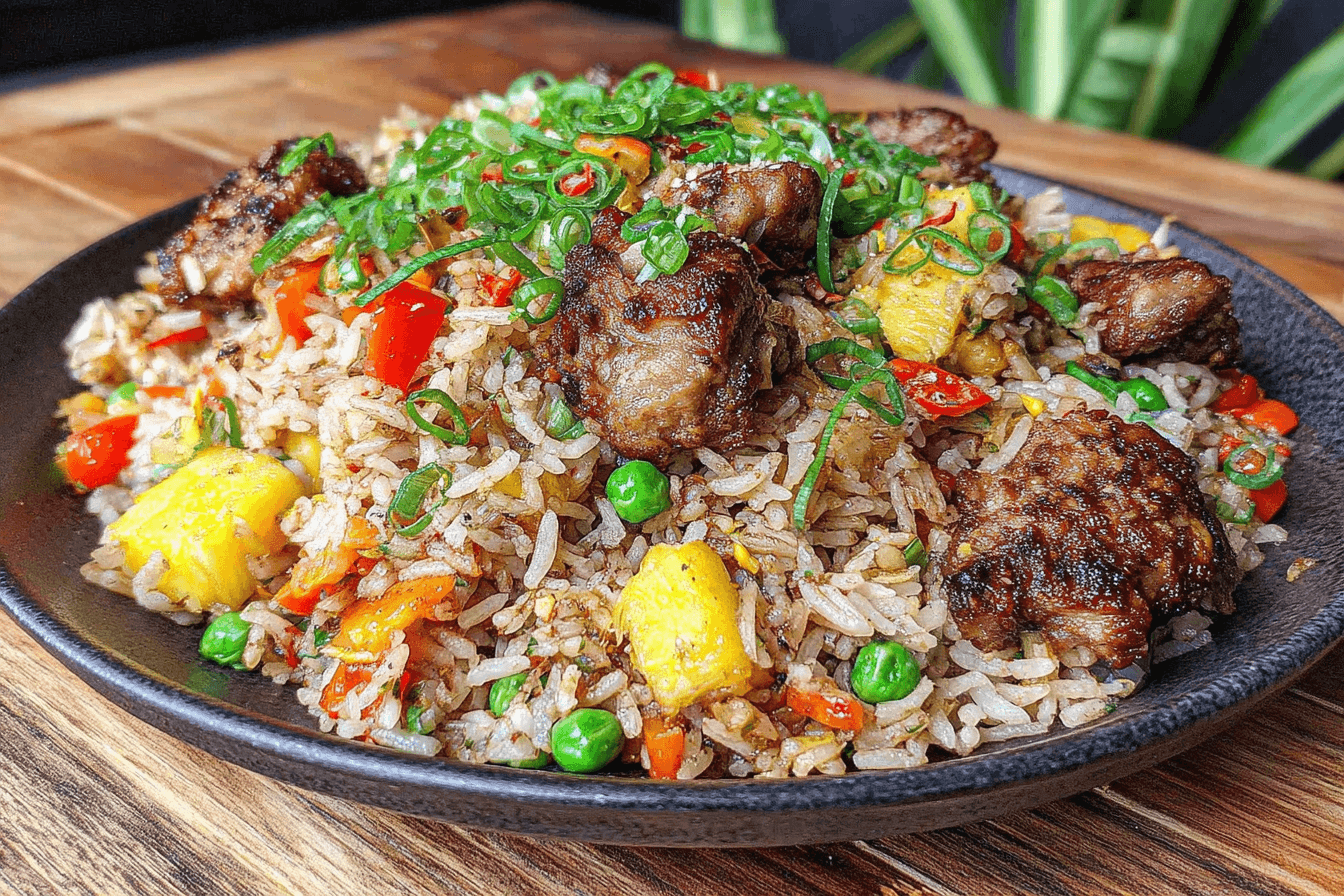 Jerk Chicken Fried Rice with Coconut Recipe