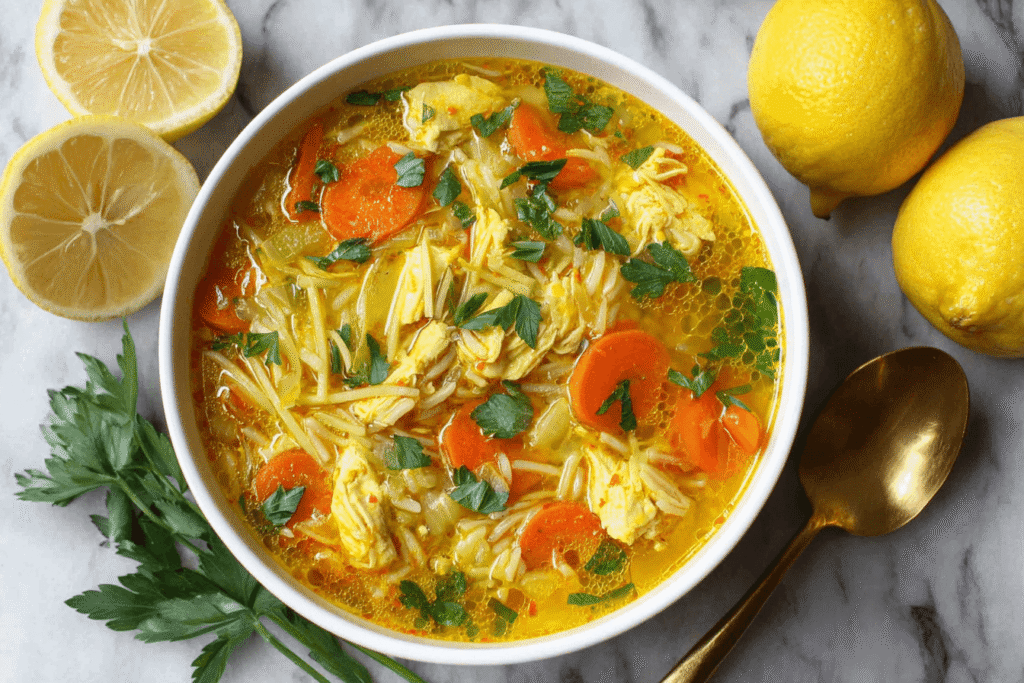 Lemon Ginger Turmeric Chicken And Rice Soup Recipe