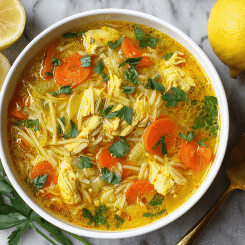 Lemon Ginger Turmeric Chicken And Rice Soup Recipe