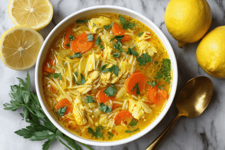 Lemon Ginger Turmeric Chicken And Rice Soup Recipe