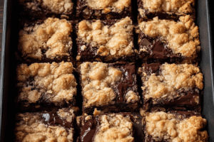 Oatmeal Chocolate Pecan Fudge Bars